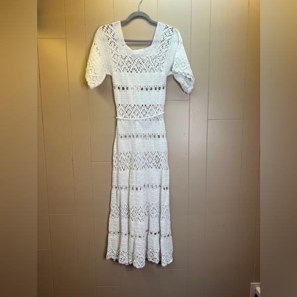 Zimmermann Cassia Open Weave Crochet Midi Dress Size 8 NWT Ivory - Picture 8 of 10